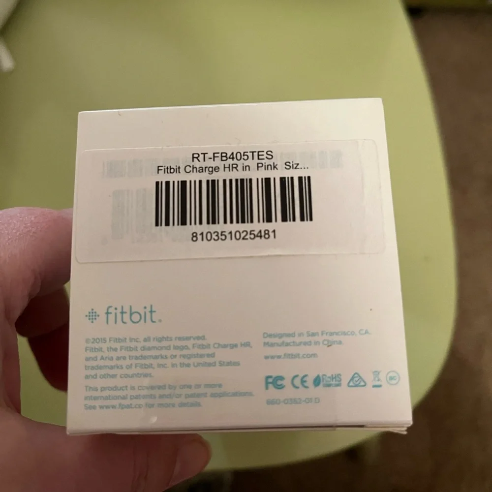NIB Fitbit ChargeHR unopened pink heart rate and activity wristband, size large